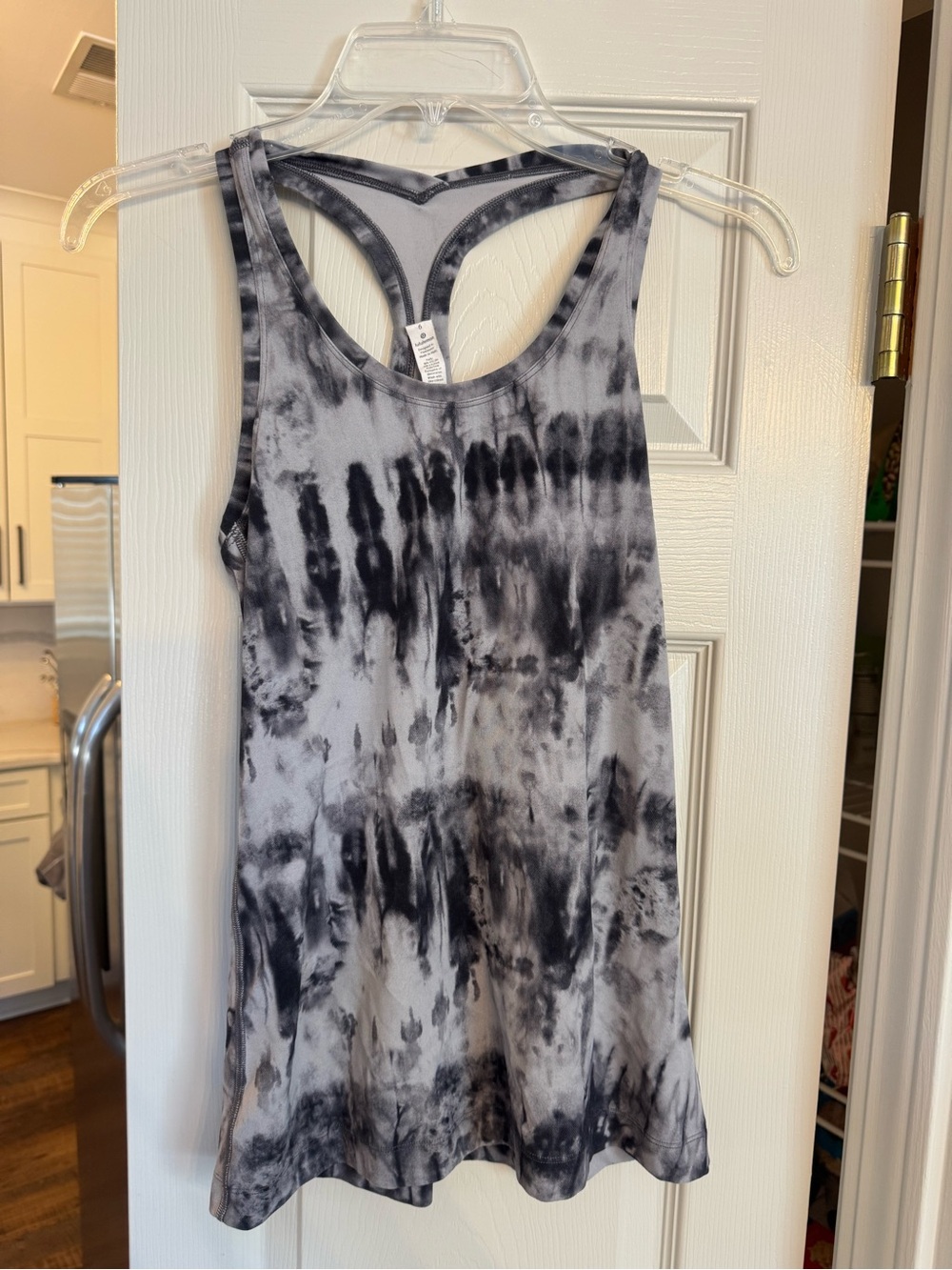 lululemon athletica Black and Gray Tie-Dye Racerback Tank